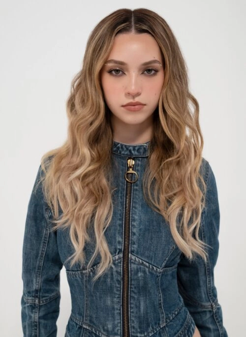 Blue Corset Stitch Denim Jacket | Daniela - KATSEYE