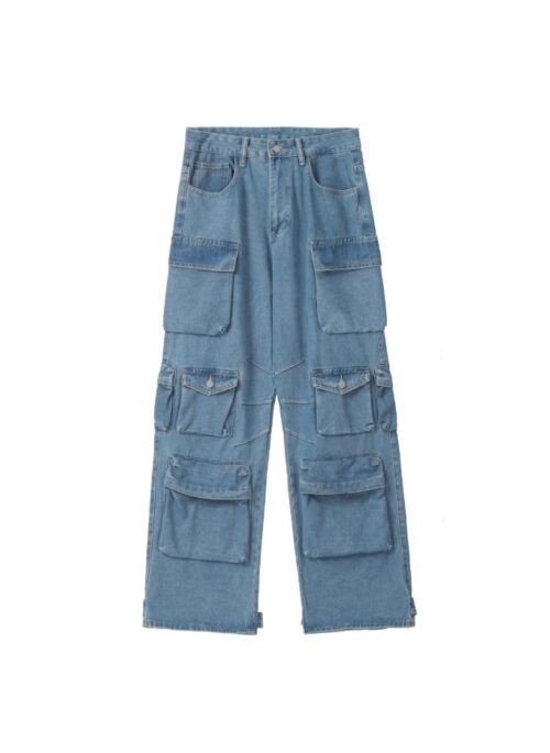 Blue Multi-Pocket Cargo Jeans | Yoonchae - KATSEYE