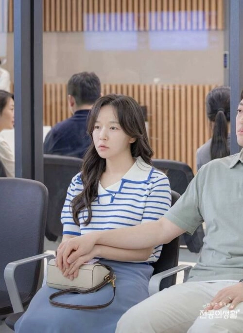 Blue Stripes Double Collar Polo Shirt | Oh Ju Yeong – Resident Playbook