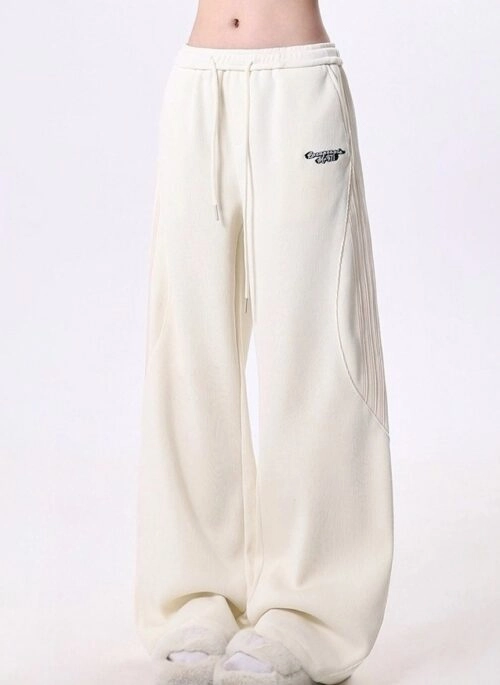 Casual Embroidered Letter Loose Jazz Dance Pants