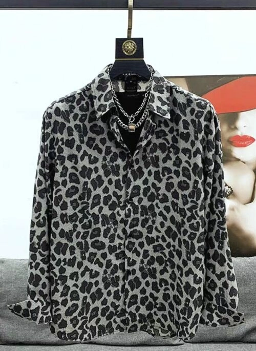 Dark Grey Leopard Pattern Shirt | Jeong Gu Won – My Demon
