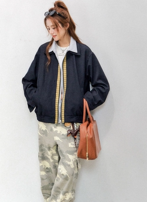 Plaid Patchwork Layered Style Jacket