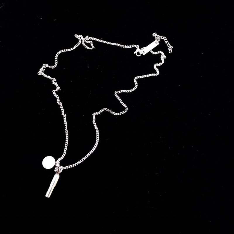 Silver Capsule Pendant Chain Necklace | Hyunjin - Stray Kids