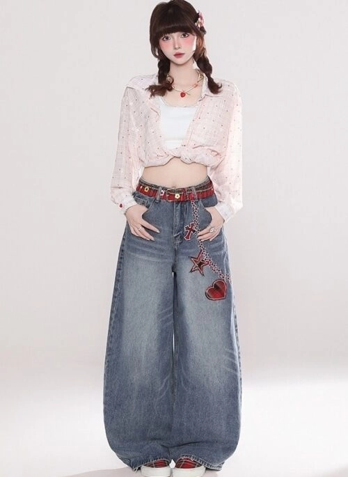 Blue Laser Ragged Style Jeans | Wooyoung - ATEEZ - Fashion