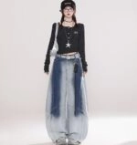 【NONCODE】Lipe Gradient Washing Pants Vintage Washed Gradient Wide Leg Denim Pants - Fashion Chingu