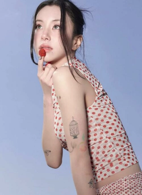 Red Polka Dot Top And Skirt Set | Chaeyoung – Twice