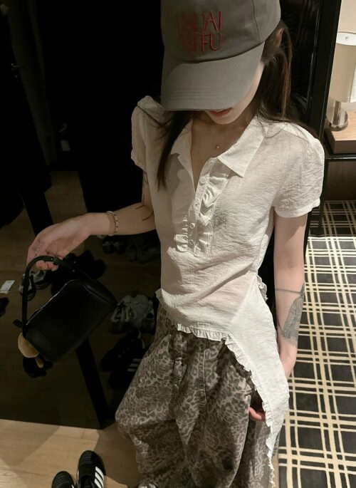 White Ruffles Jellyfish Shirt | Nayeon – TWICE