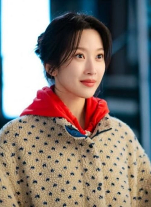 Beige Polka Dots Faux Fleece Jacket | Kang Hui Ji – Law And The City