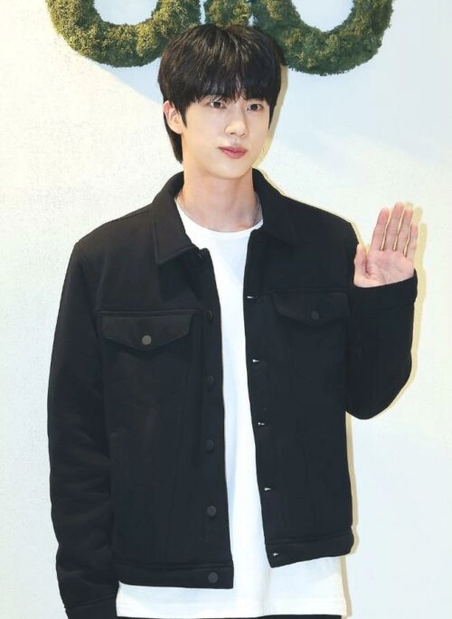 Black Casual Button Down Collared Jacket | Jin – BTS