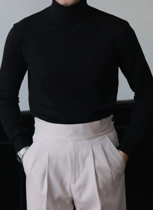 Black Classic Turtleneck Sweater | Suga – BTS