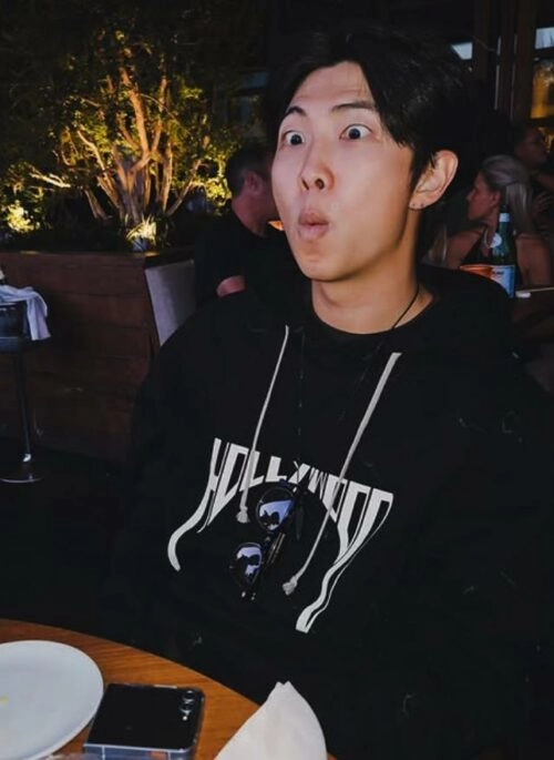 Black Distorted Hollywood Hoodie | RM – BTS