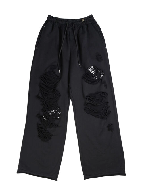 Black Distressed Baggy Sweatpants | Jennie – BlackPink