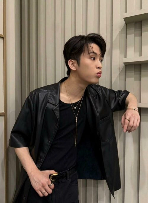 Black Faux Leather Short Sleeves Shirt | Mark – NCT