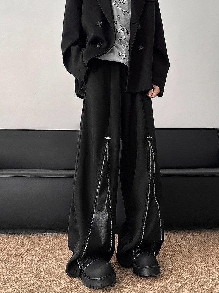Black-Front-Zip-Wide-Leg-Pants