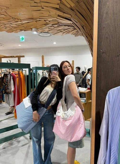 Blue Plaid Large Tote Bag | Lisa - BlackPink
