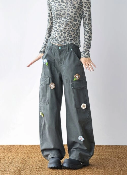Botanical Floral Decor Utility Pants