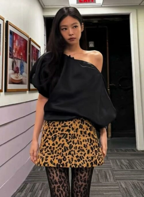 Brown Leopard Print A-Line Skirt | Jennie – BlackPink