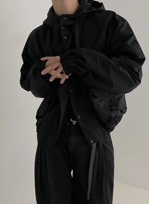 Casual Japanese Style Hooded Bomber Jacket