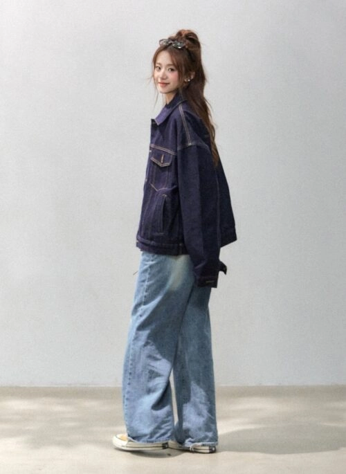 Classic Denim Jacket Casual Chic Oversized Style