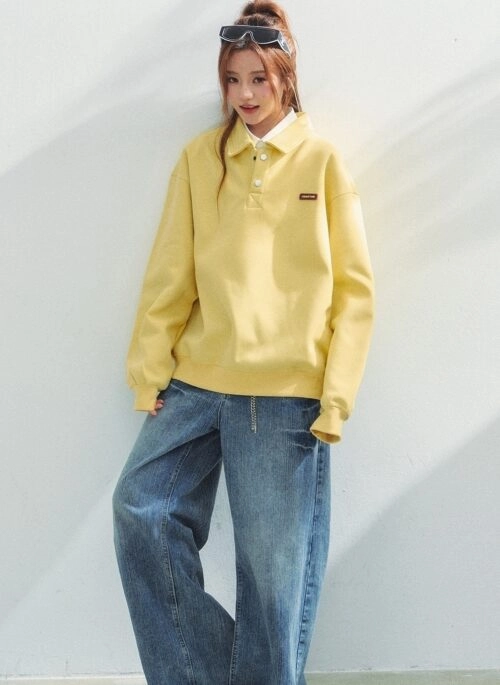 Classic Polo Sweatshirt For Everyday Style