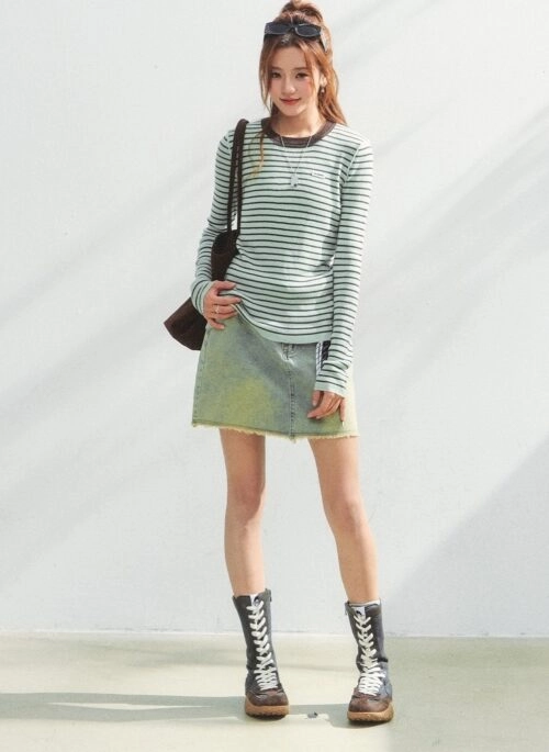 Colorblock Striped Knit Sweater Top