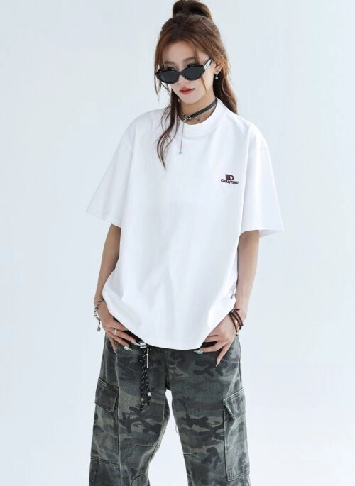 Cool Touch Letter Print Short Sleeve T Shirt