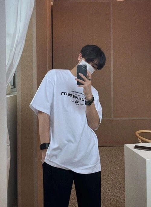 Cotton Letter Print Loose T-Shirt