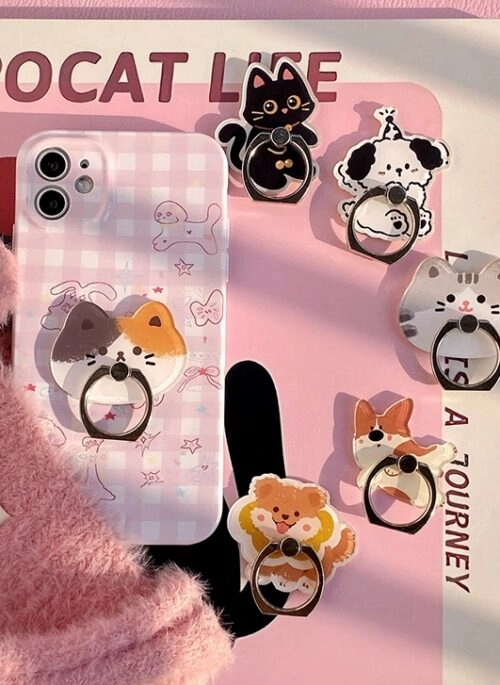 Cute Animal Stick-On Phone Ring
