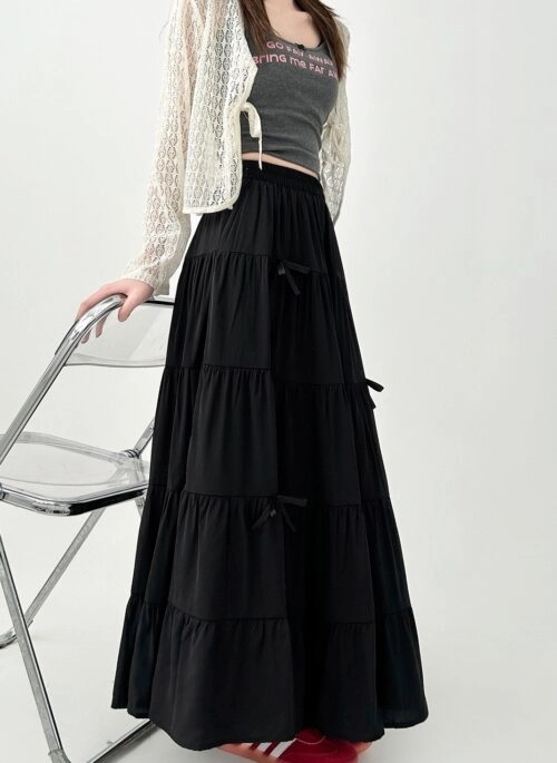 Elegant Bow A Line Cake Skirt Summer