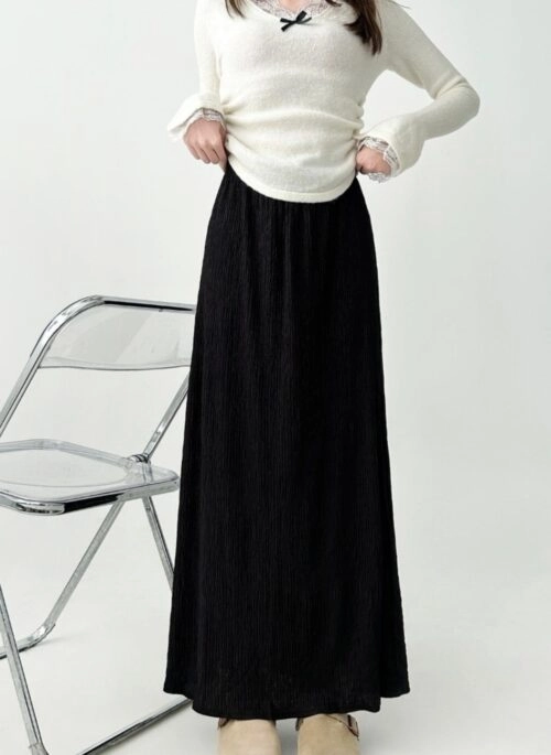 Elegant High Waist Ruched Mermaid Skirt