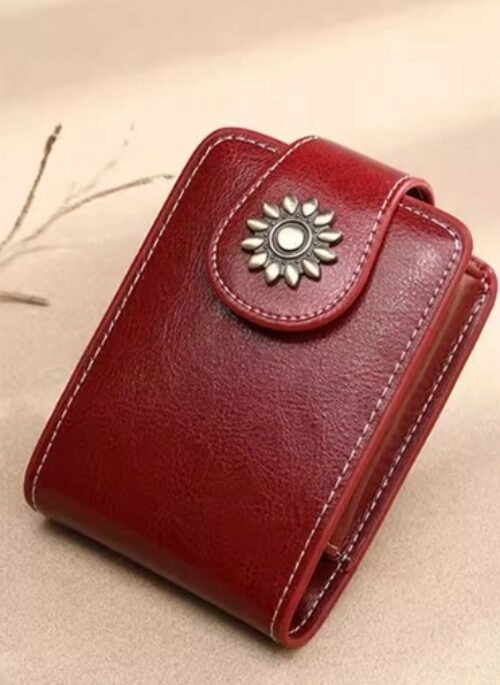 Flower Faux Leather Mini Lippie Mirror Bag