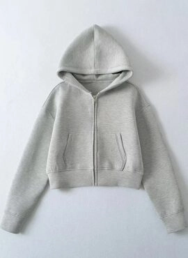 Grey Hooded Zip-Up Jacket | Kang Hyo Min – Beyond The Bar