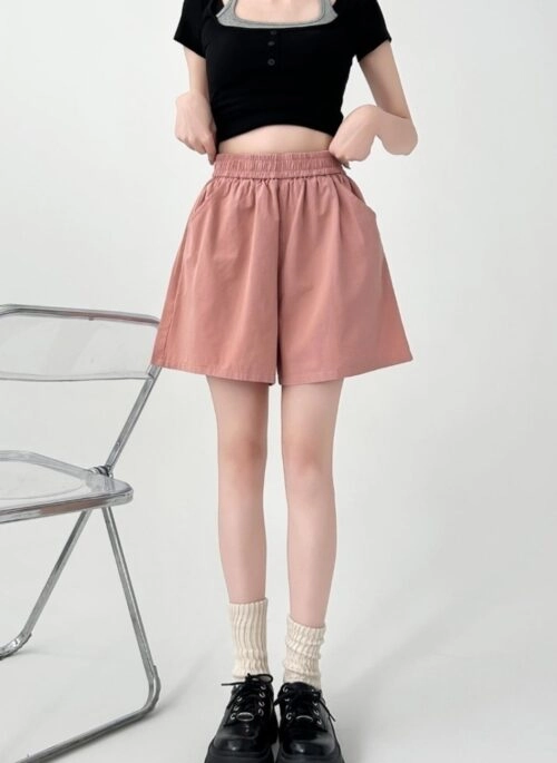High Waist Cotton Linen Casual Loose Fit Shorts