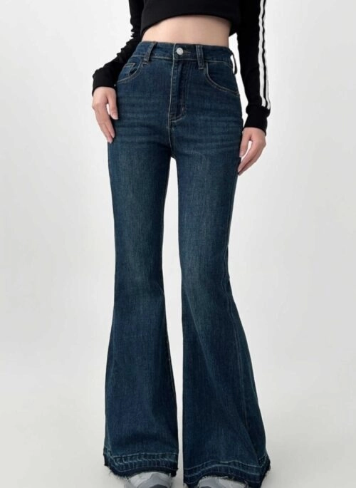 High Waist Vintage Flare Stretch Denim Jeans