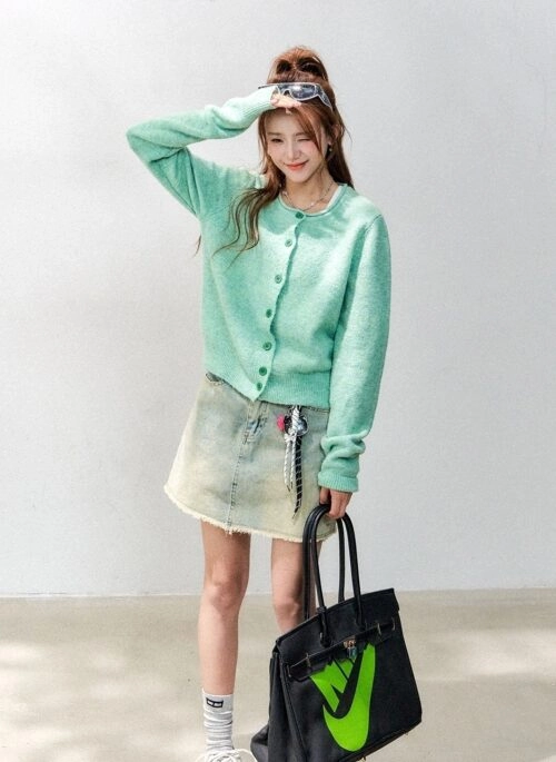 Knit Cardigan Soft Cozy Korean Style Sweater