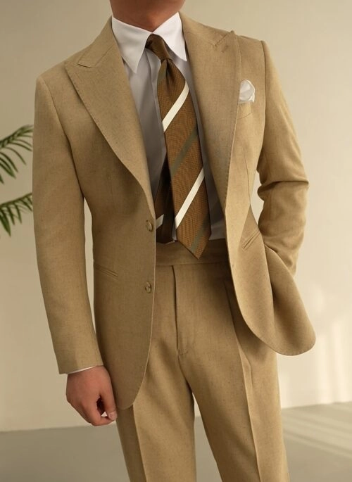 Light Brown Lapel Suit Blazer | IM - MONSTA X
