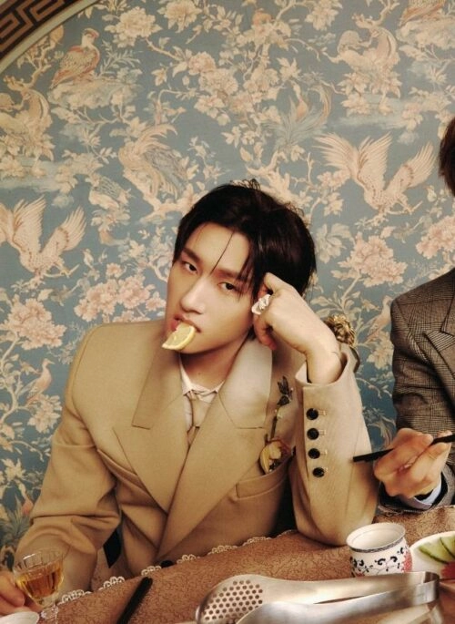 Light Brown Lapel Suit Blazer | IM - MONSTA X