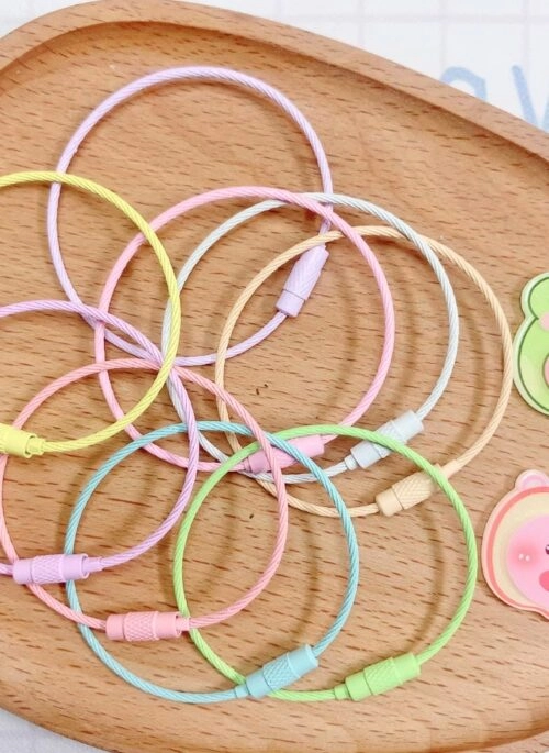 Pastel Metal Wire Keychain Ring Buckle Replacement