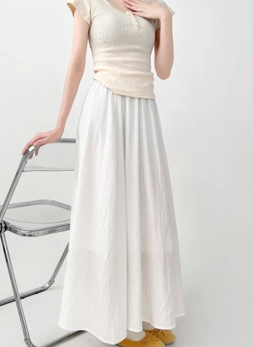 Plus Size High Waist A Line Midi Skirt