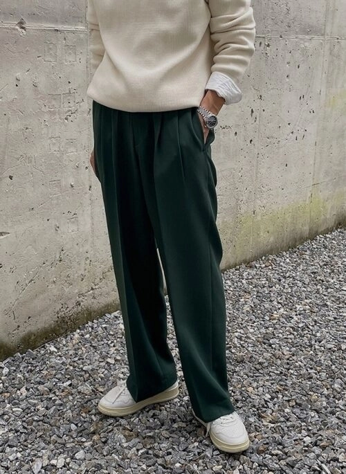 Relaxed Casual Wideleg Trousers
