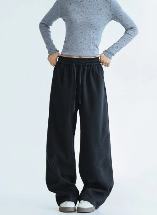 Relaxed Fit Wide Leg Casual Lounge Pants