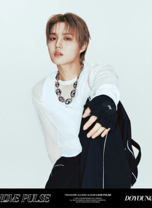 White Hollow Net Long Sleeves Top | Doyoung – Treasure