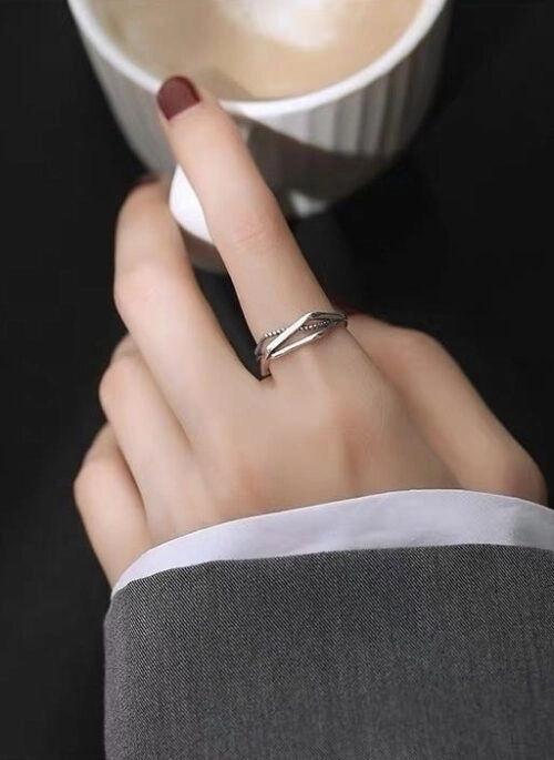 Silver Geometric Stacking Ring | Heeseung – Enhypen
