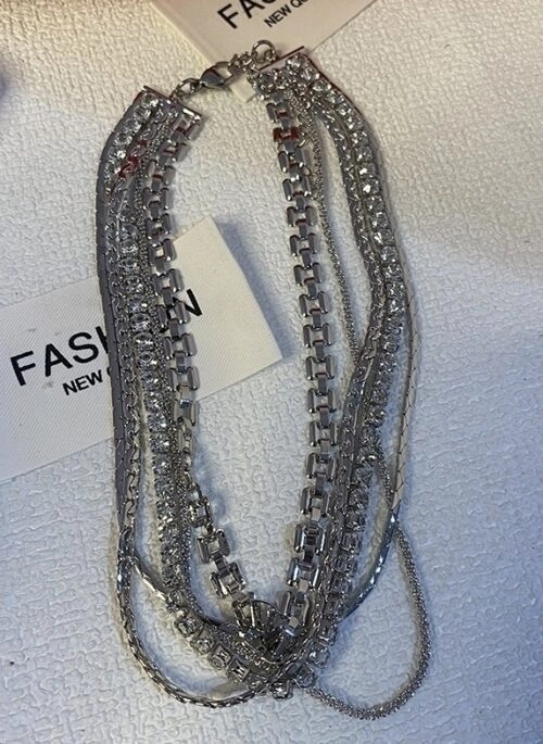 Silver Multi-Layer Necklace | Bangchan – Stray Kids