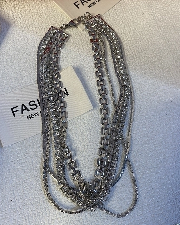 Silver Multi-Layer Necklace | Bangchan - Stray Kids - Fashion Chingu