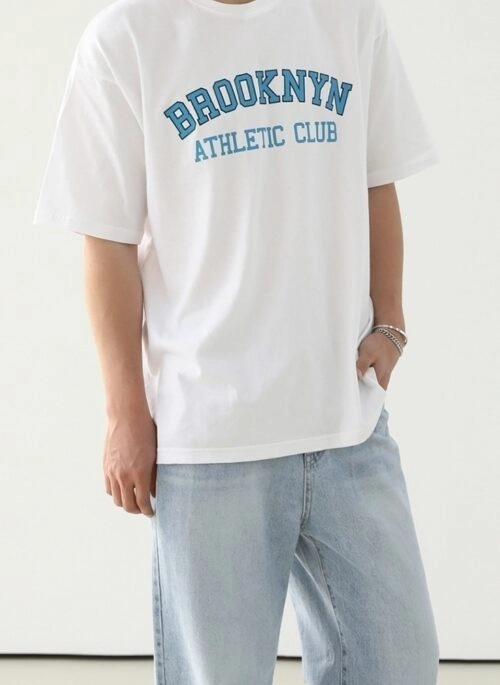 Simple Letter Print Cotton T-Shirt