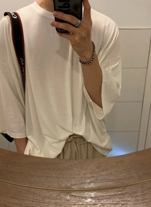 Summer Loose Fit Cotton Crewneck T-Shirt