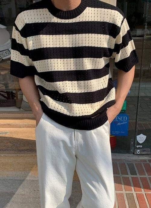 Summer Striped Knit T-Shirt