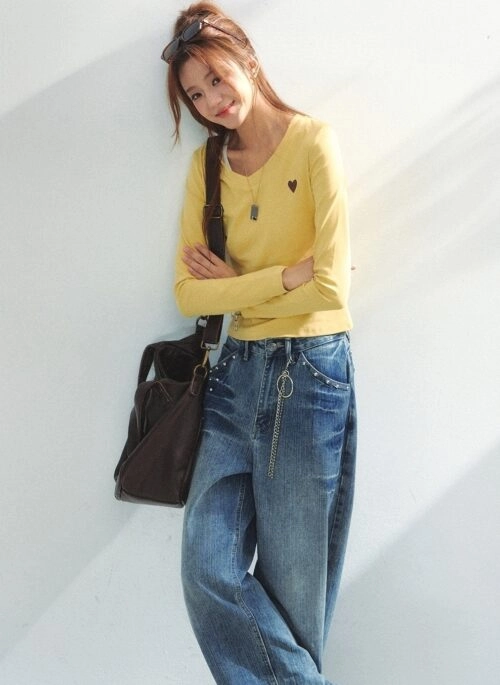 Sweet Heart Embroidered Slim Fit Top