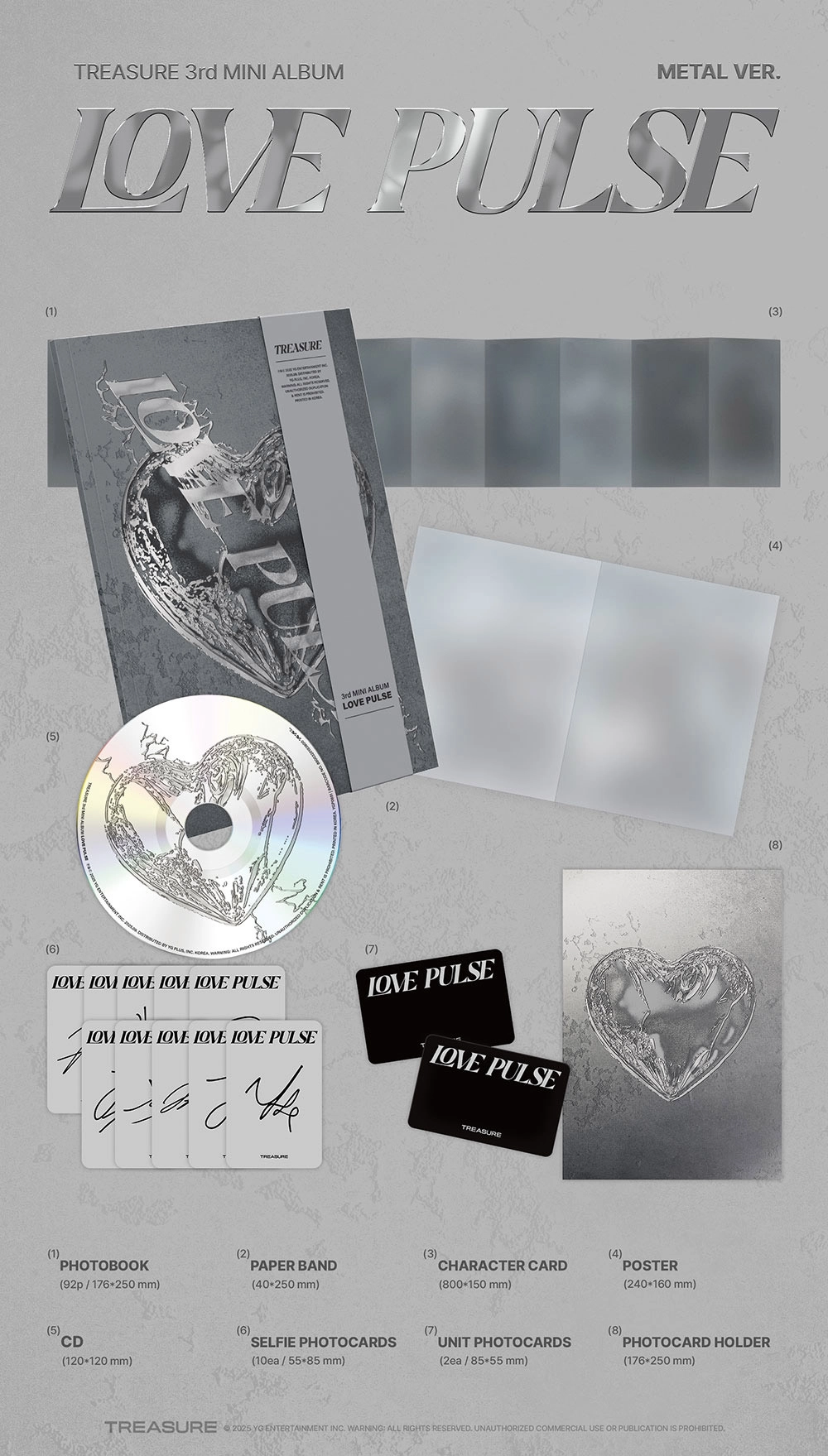 TREASURE 3rd Mini Album - LOVE PULSE | Metal version
